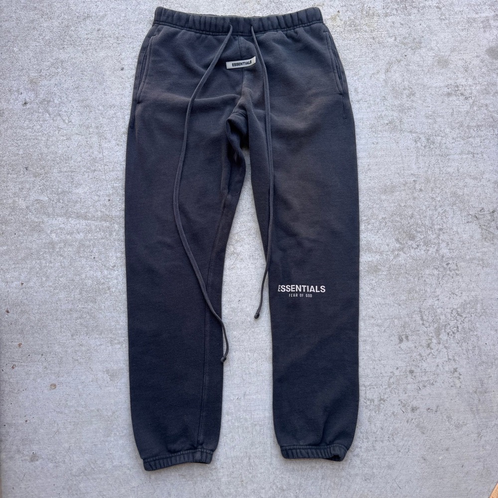 Fear of God Essentials Mens Sweatpants Black Joggers Logo Small FOG